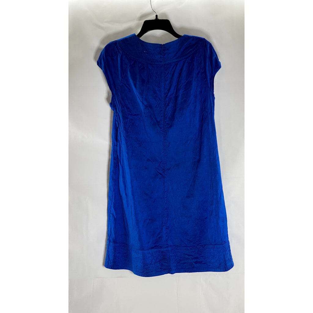 CALYPSO ST. BARTH Women's Dark Blue Crewneck Short Sleeve Knee Length Dress SZ L