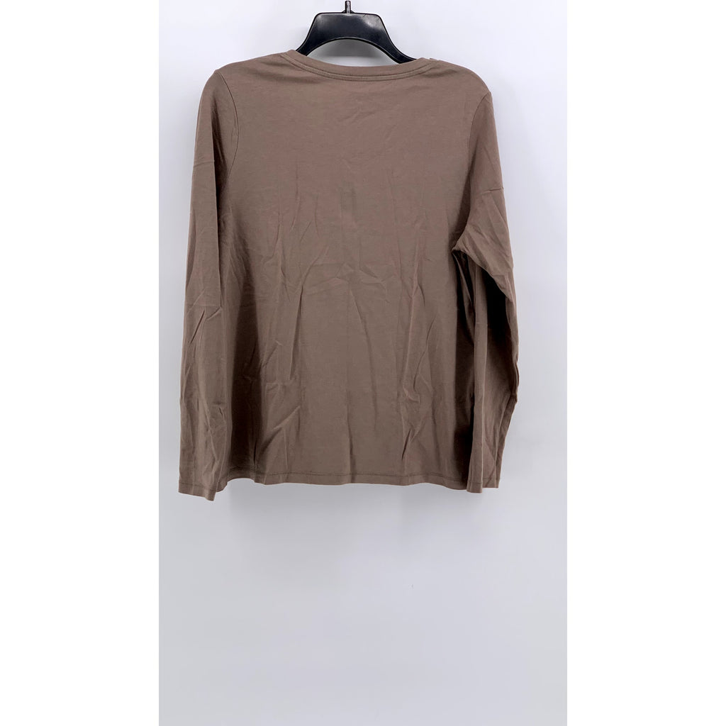 SONOMA GOODS FOR LIFE Women's Brown V-Neck Everyday Long Sleeve Tee SZ XL