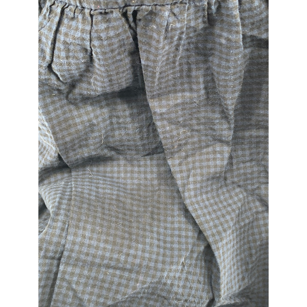 UNIQLO Women's Navy-Black Gingham Split Tie-Neck Sleeveless Belted Dress SZ XS