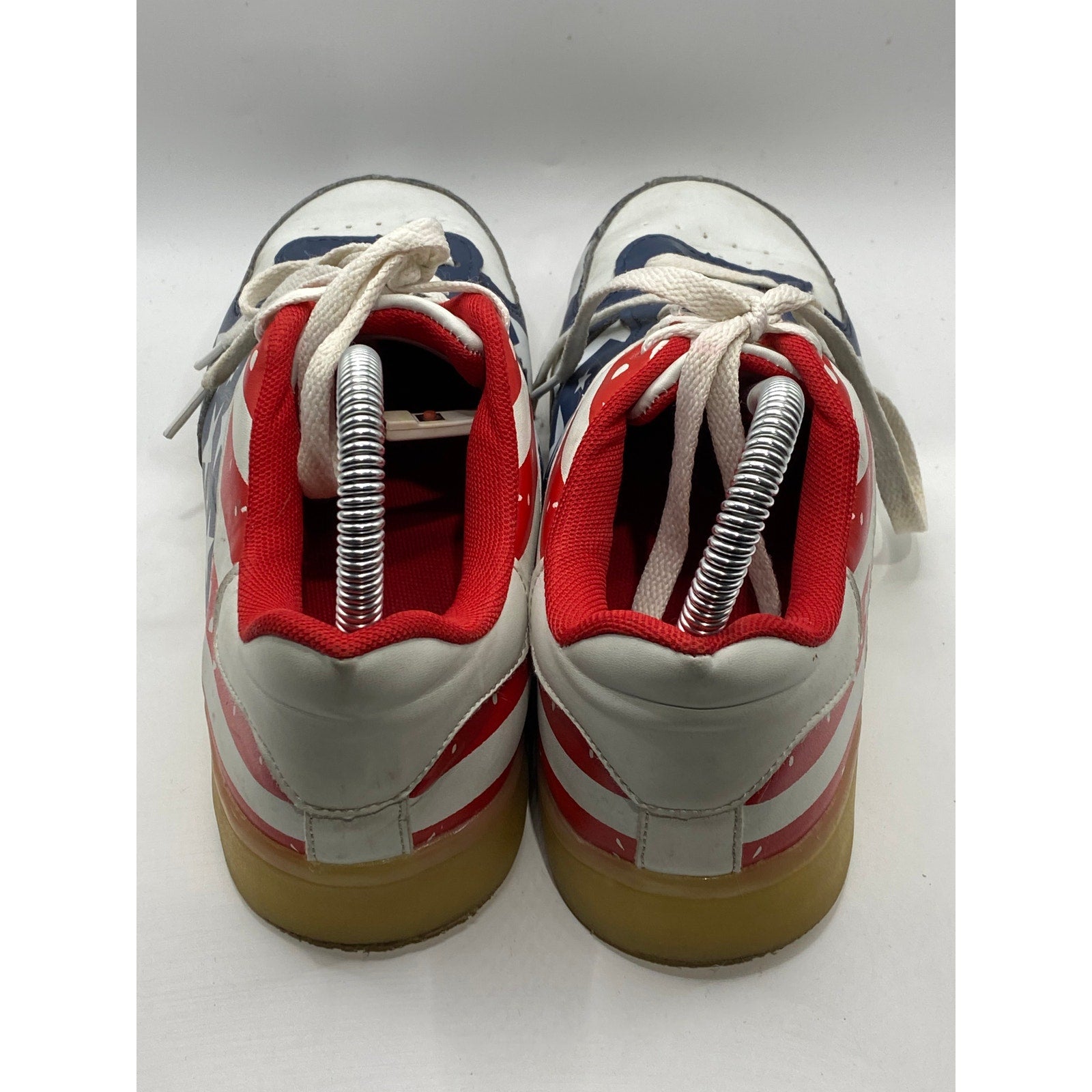 UNBRANDED Men's Red-Blue-Green Star Print Lace-Up Light-Up Sneakers SZ 39(9)