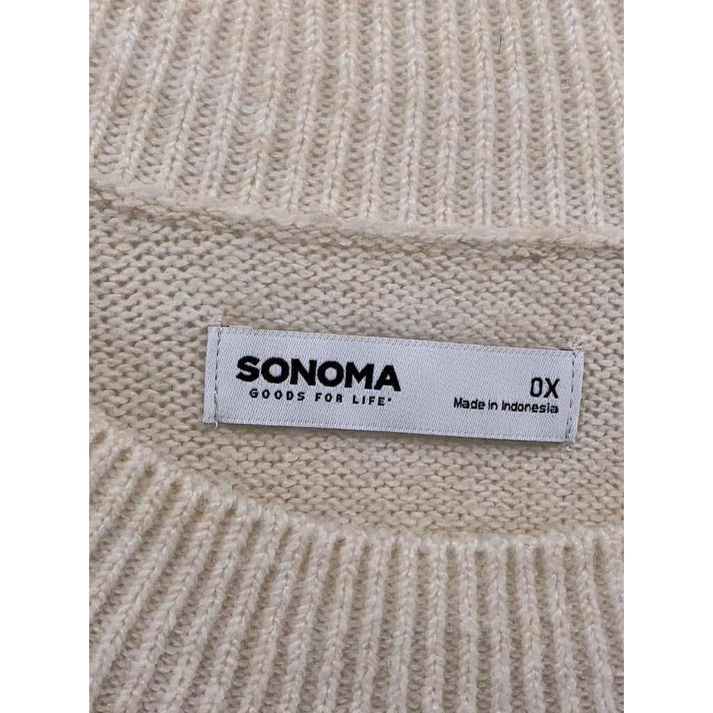 SONOMA GOODS FOR LIFE Women's Plus Beige Knit Crewneck Sweater SZ 0X