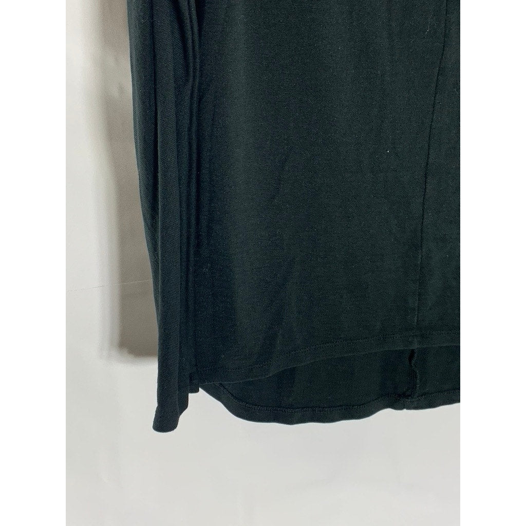 GAP Women's Black Solid Crewneck Long Sleeve Casual Top SZ S