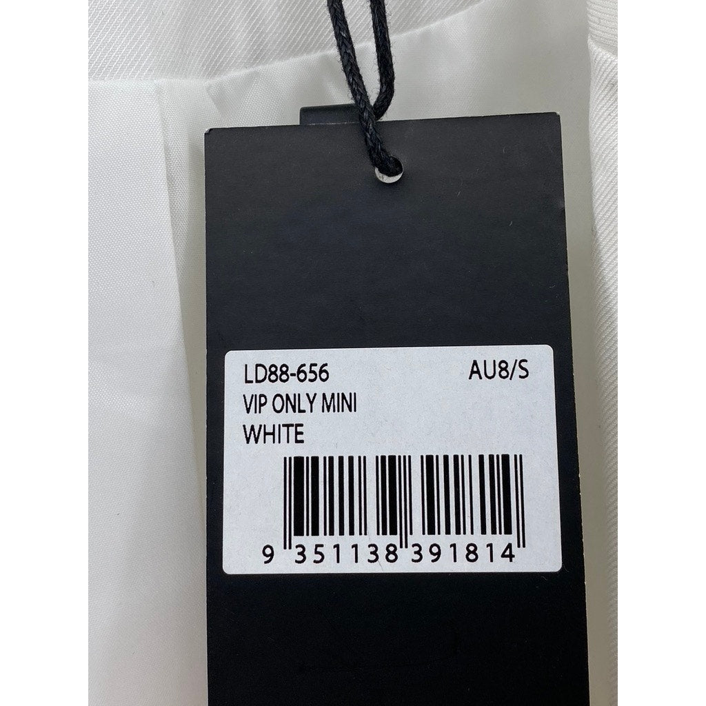 LIONESS Women's White VIP Only Long Sleeve Mini Dress SZ S