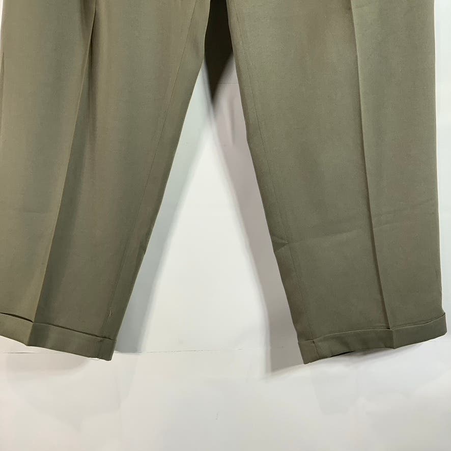 PERRY ELLIS PORTFOLIO Men's Tan Pleated-Front Classic-Fit Dress Pants SZ 38X32