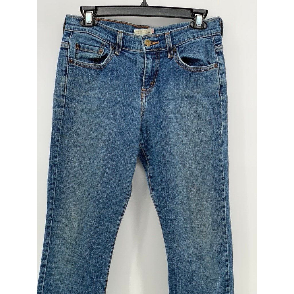 LEVI’S Women’s Blue Denim 505 Straight Cotton-Blend Jeans SZ 4M