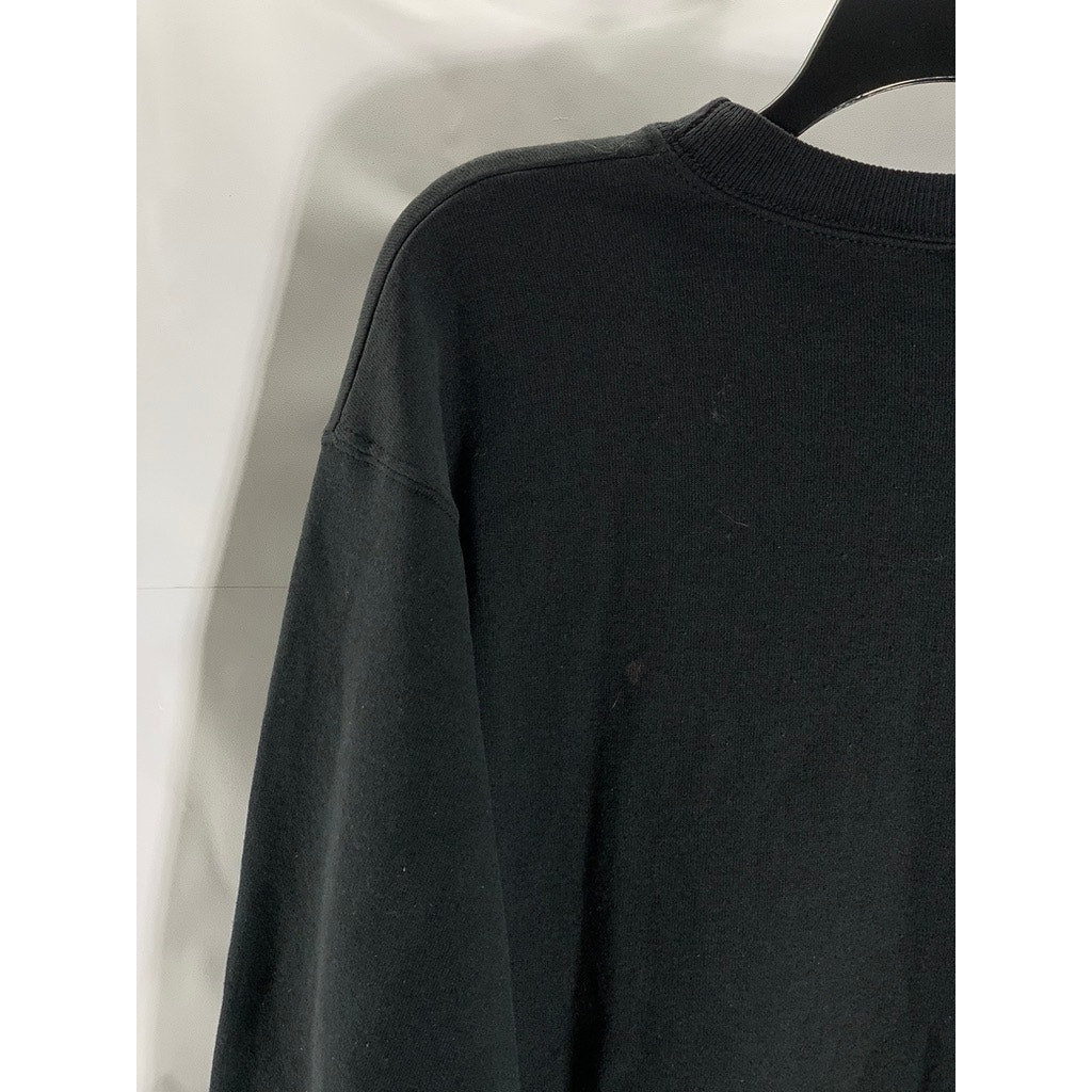 HANES ACTIVEWEAR Women's Vintage Black Wolf Moon Graphic Crewneck Sweatshirt SZM