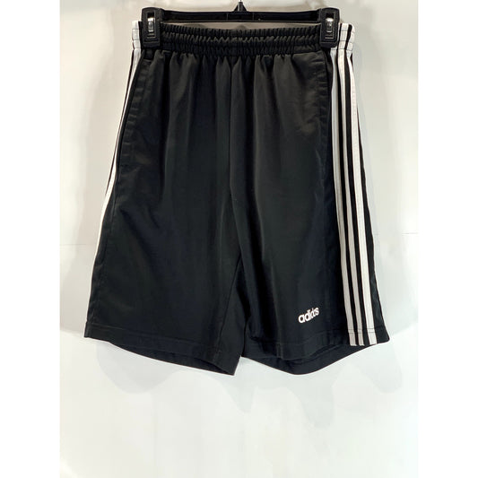 ADIDAS Men's Black Tripe Stripe Elastic Waist Pull-On Running Shorts SZ S