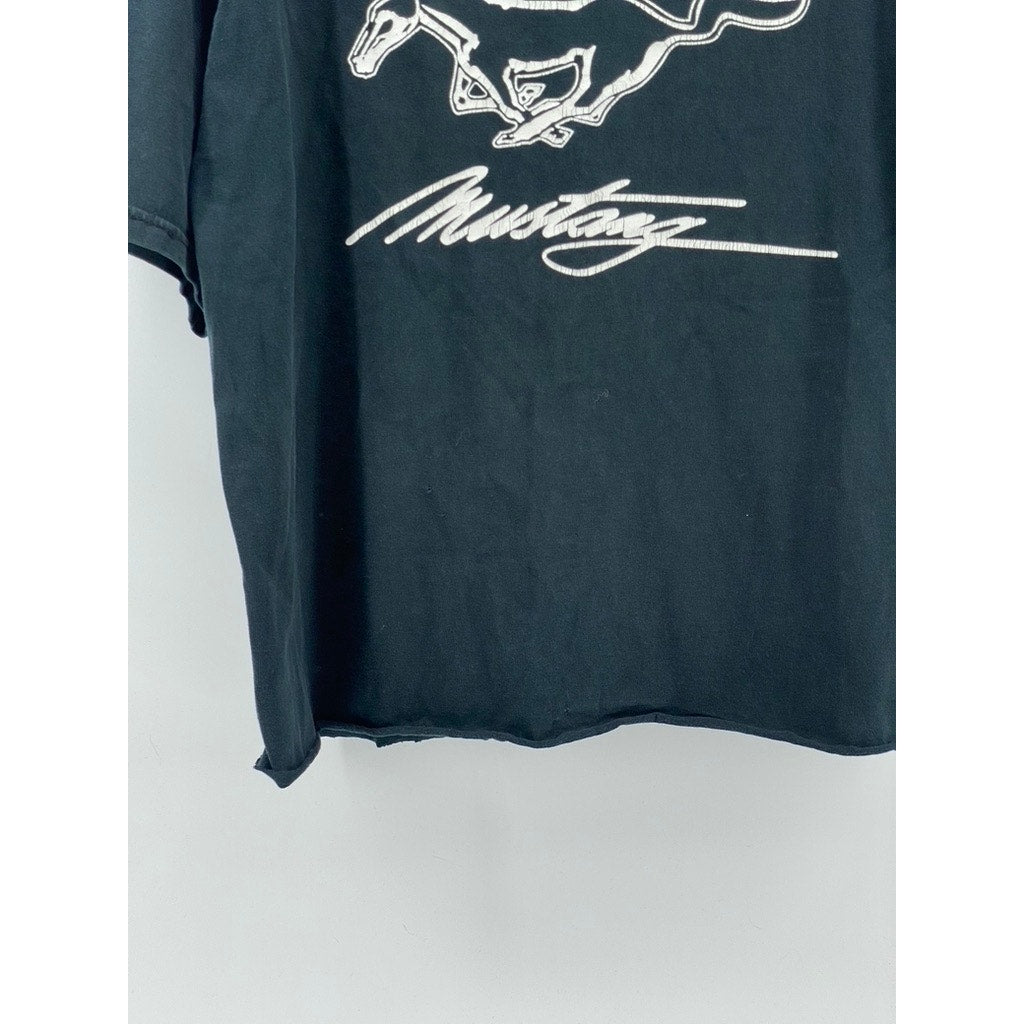 STEVE & BARRY’S Men’s Black Mustang Graphic Crewneck Short Sleeve T-Shirt SZ L
