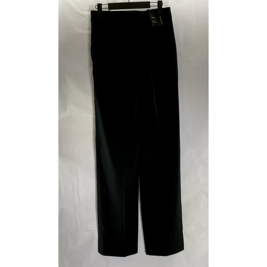 BABATON Women's Black Solid Meta High-Rise Regular Straight-Leg Long Pant SZ 4