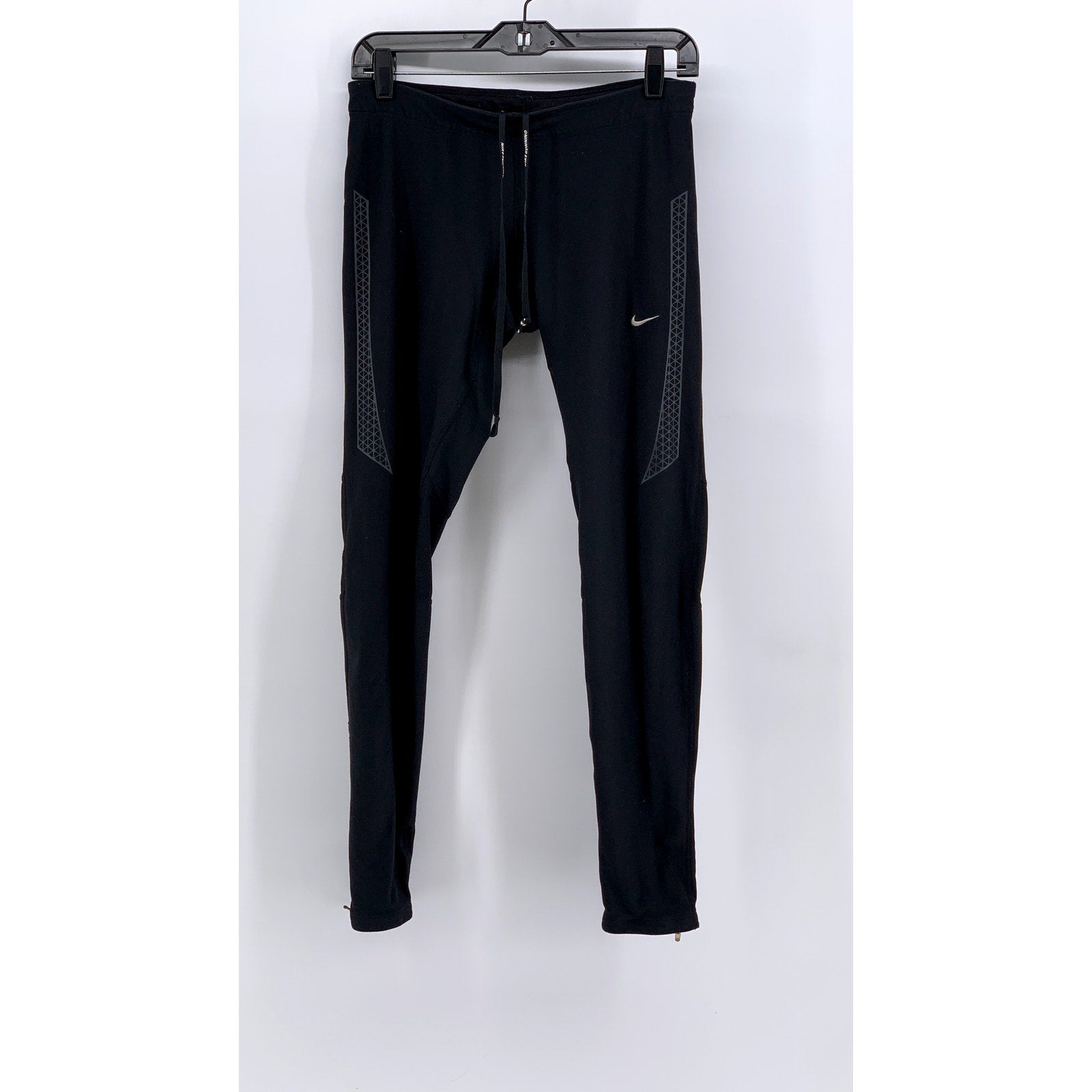 NIKE Women's Black Dri-Fit Zipper-Hem Running Leggings SZ M