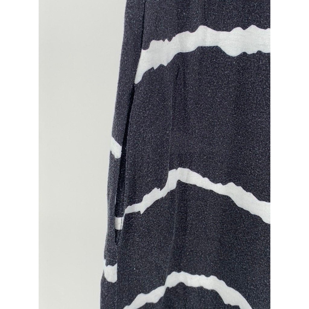 ANRABESS Women's Washed Black Striped Sleeveless Maxi Dress SZ L