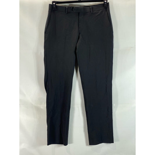 BAR III Men's Black Solid Slim-Fit Wool-Blend Flat Front Suit Pant SZ 34X32