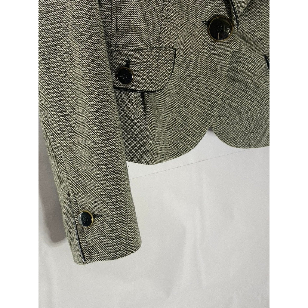 EXPRESS DESIGN STUDIO Women's Gray Textured One-Button Wool-Blend Blazer SZ 8