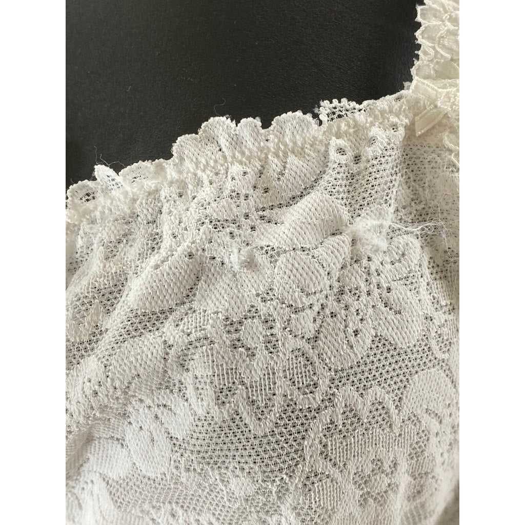 PINK By VICTORIA SECRET Women's White Floral Lace Adjustable Strap Bra SZ M