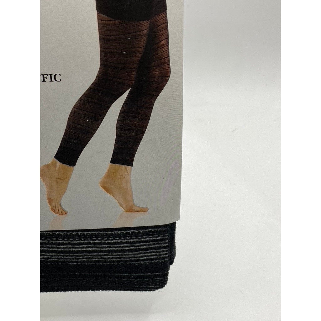 FOOT TRAFFIC Women's Black Cutout Pull-On Fashion Footless Leggings SZ OS