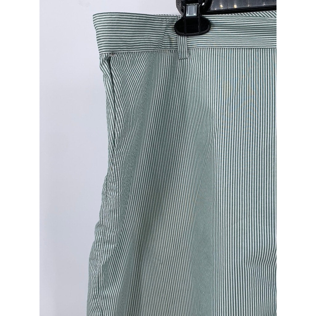 THREE SIXTY SIX Men's Green-White Striped Golf Shorts SZ 42