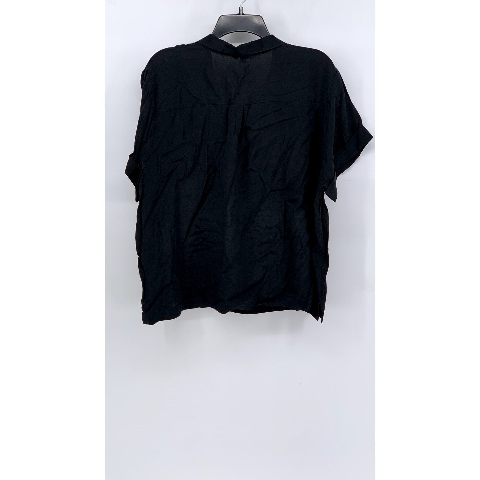 BANANA REPUBLIC Men's Black Short Sleeve Button-Up Cuban Shirt SZ XL