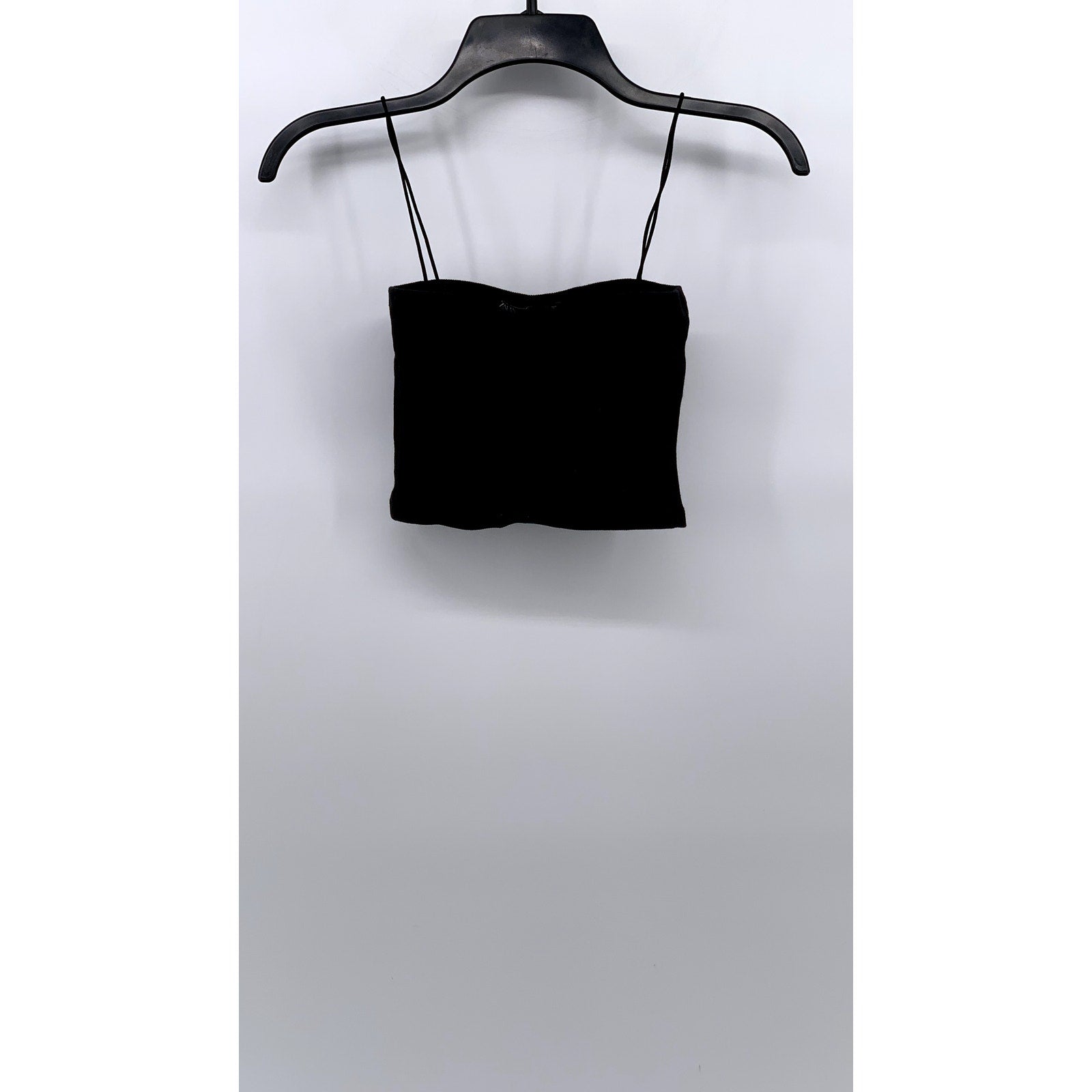 ZARA Women's Black Ribbed Bandeau Crop Top SZ M