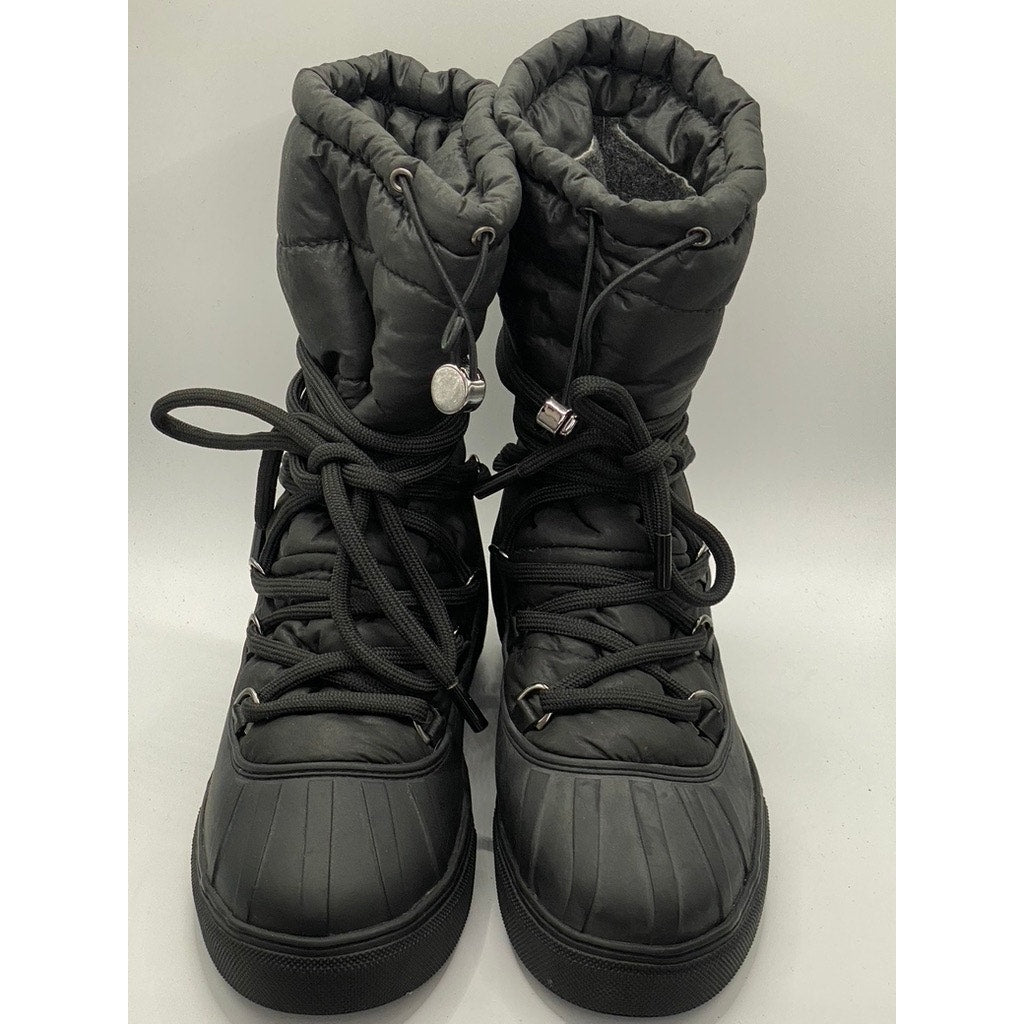 INUIKII Women's Black Tall Lace-Up Quilted Winterwear Boots SZ US9