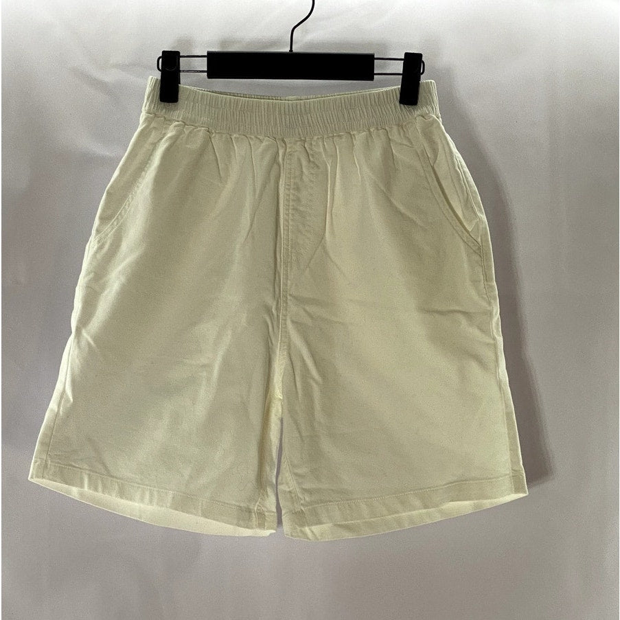 URBAN REVIVO Men's Cream Elasticized Waist Pull-On Relaxed-Fit Shorts SZ 4(S)