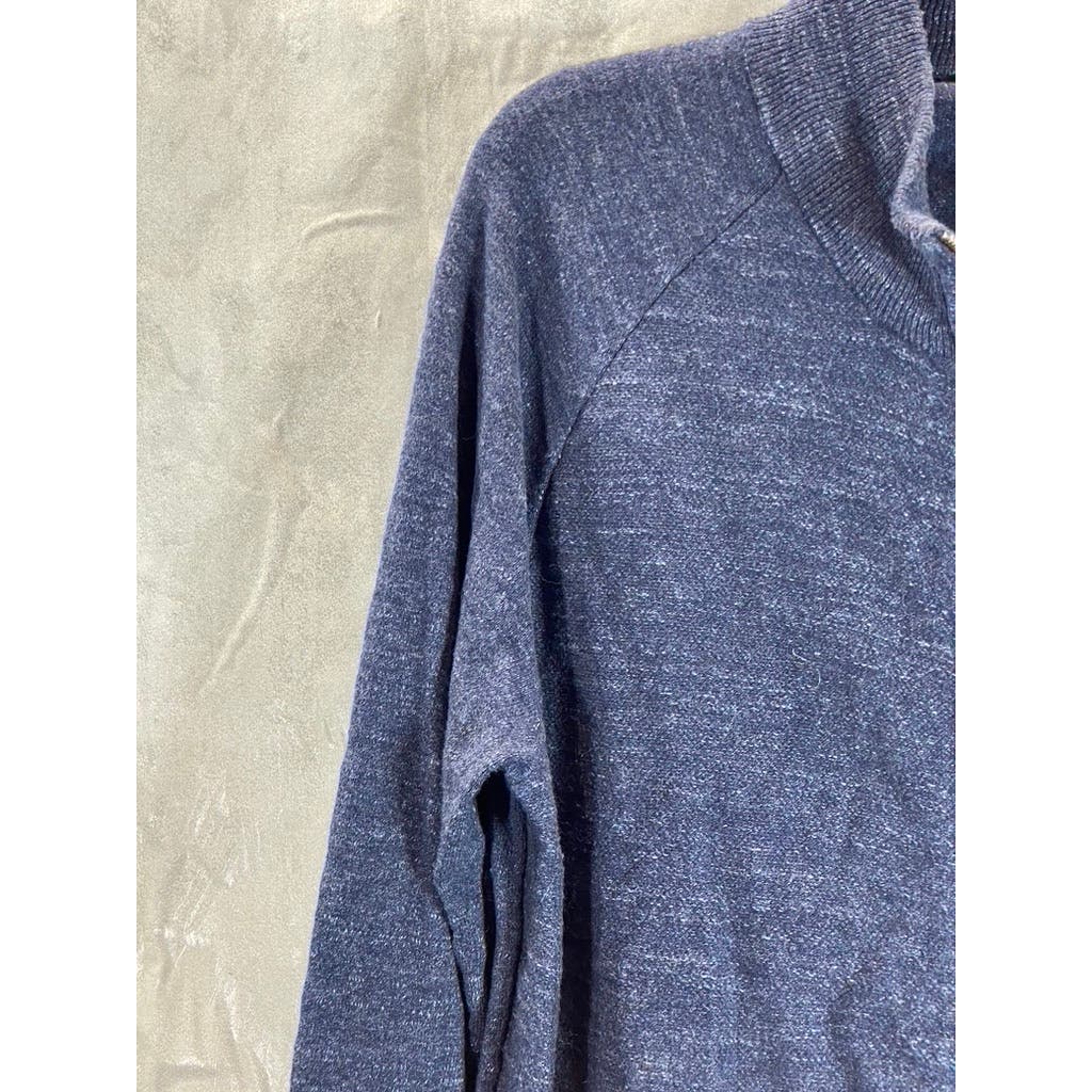 J.CREW Men's Navy Funnel Collar Cotton Zip-Up Sweater SZ L