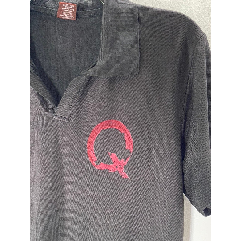 NIKE Men's Black-Red Dri-Fit Questival Graphic Short Sleeve Polo Shirt SZ L