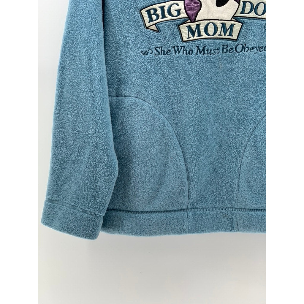 POLAR DOGS By Big Dogs Women's Blue Vintage Fleece Graphic Sweater SZ S