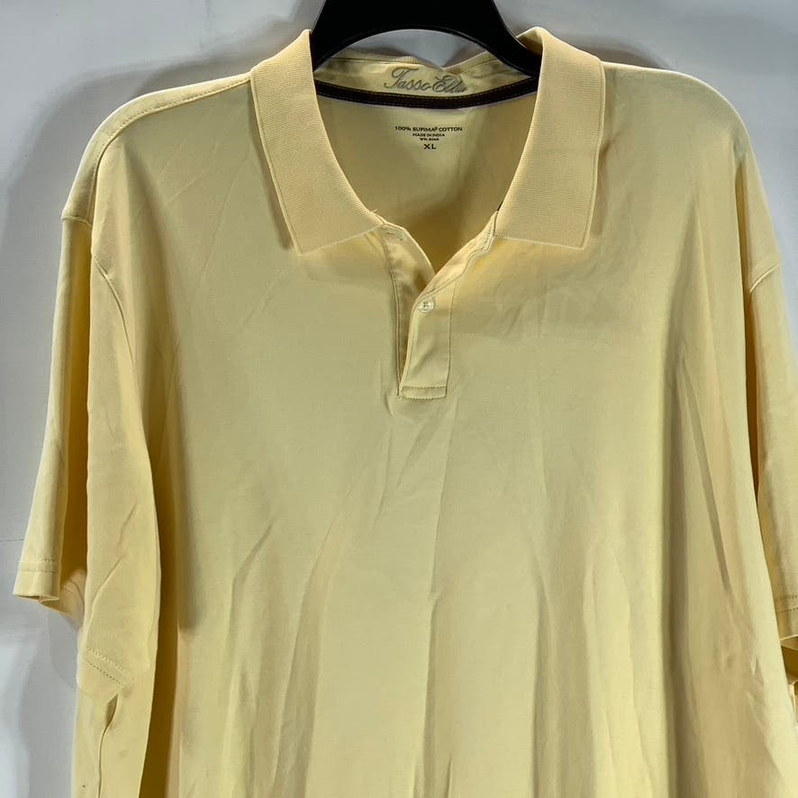 TASSO ELBA Men's Yellow Supima Cotton Short Sleeve Polo Shirt SZ XL