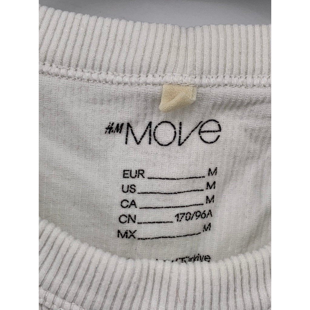 H&M MOVE Women's White Ribbed Tank Top SZ M