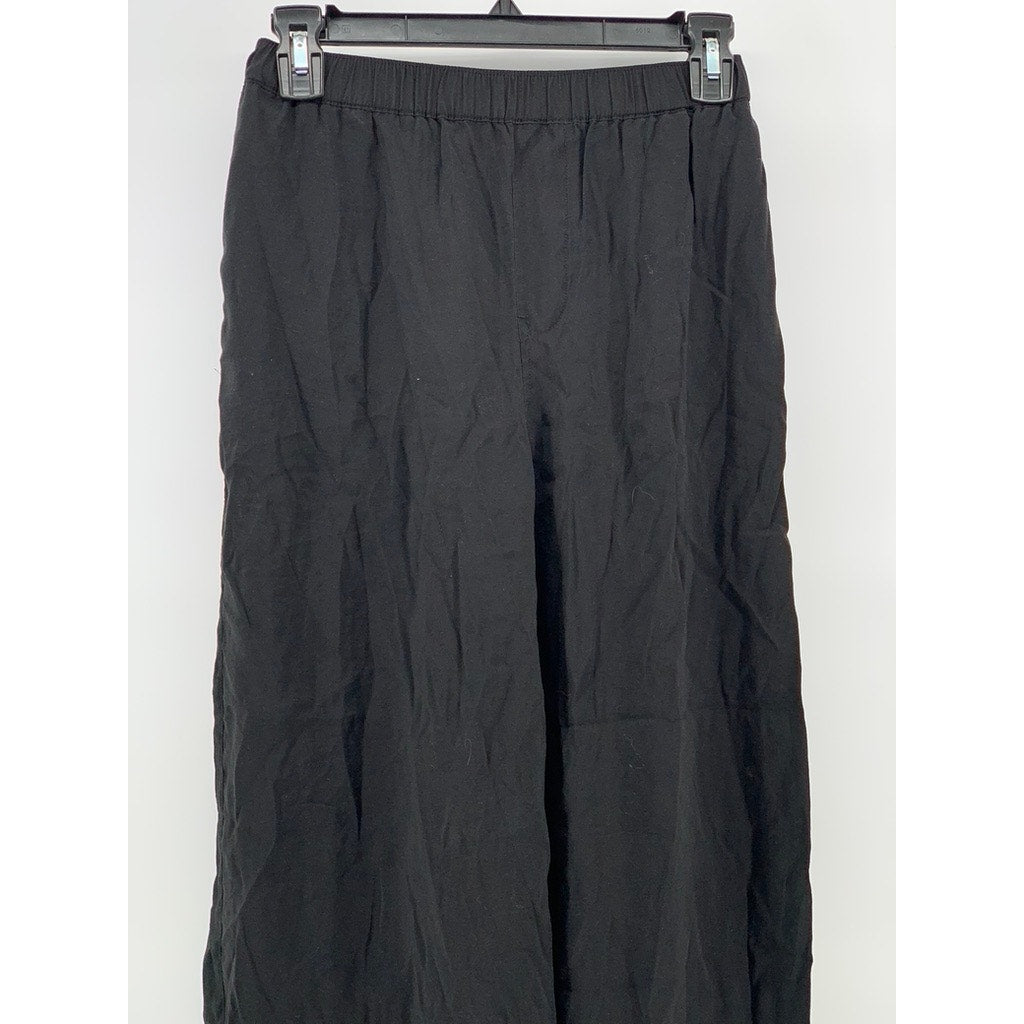 MADEWELL Women's Black Pull-On Elastic Waist Relaxed Fit Wide-Leg Pants SZ XS