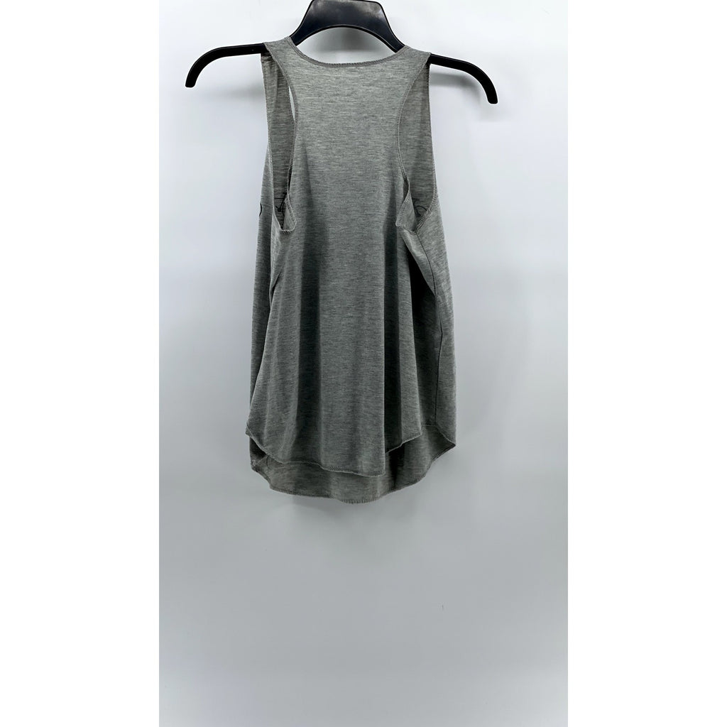 UNBRANDED Women's Light Gray Scoop-Neck Bicycle Print Loose-Fit Tank Top SZ S