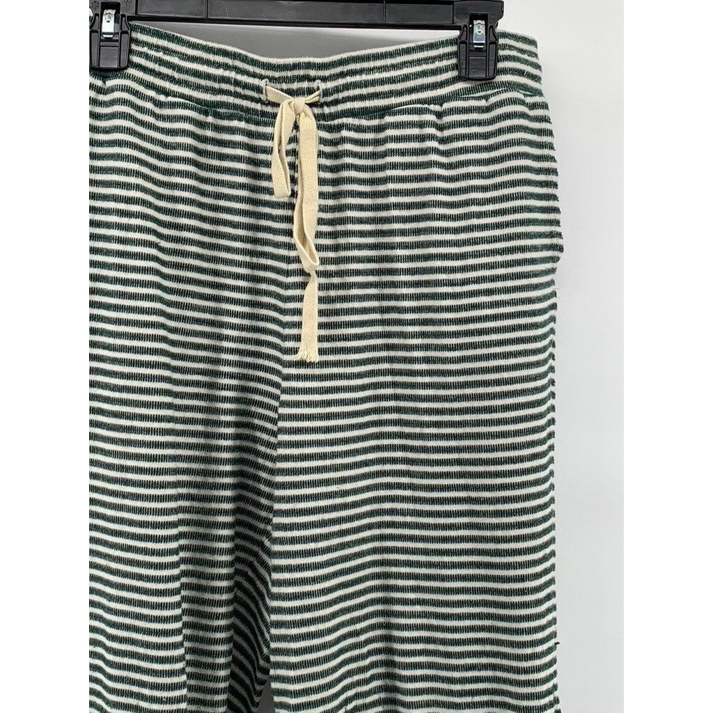 MADEWELL Women's Green-White Striped Saunter Sleep Pajama SZ M