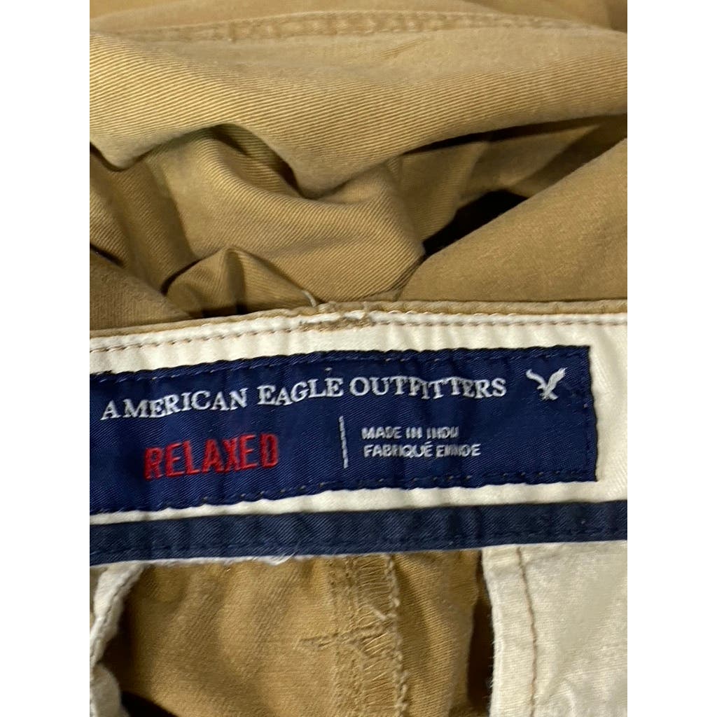 AMERICAN EAGLE OUTFITTERS Men's Khaki Relaxed-Fit Chino Pants SZ 32X32