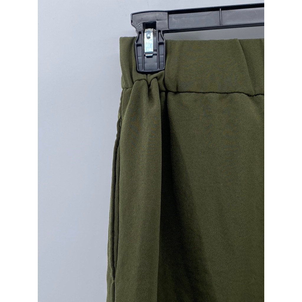 MADEWELL Women's Kale Green Pull-On Drapey Wide-Leg Huston Pants SZ XS