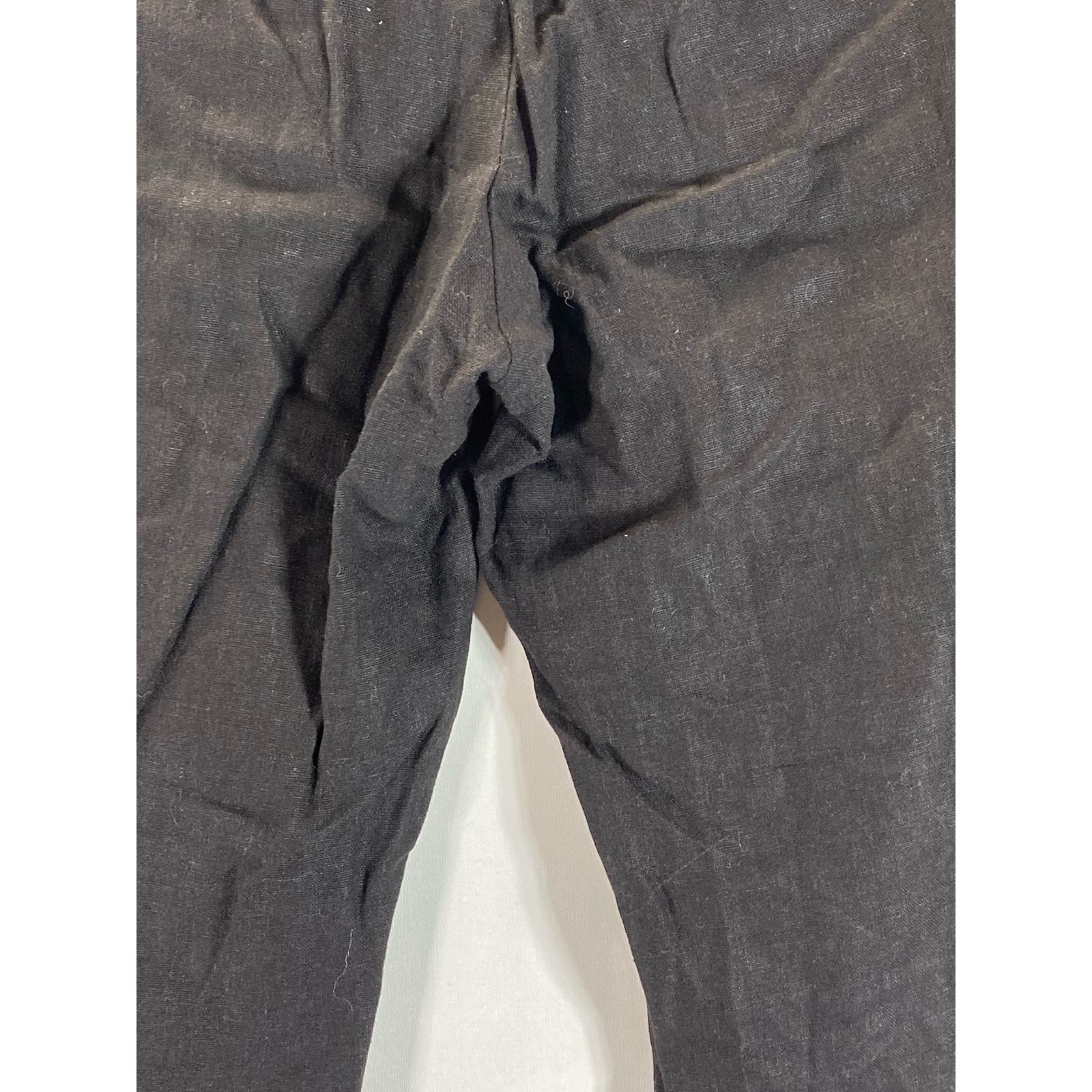 JACHS NEW YORK Men's Black Relaxed-Fit Linen-Blend Bowie Chino Pant SZ 36