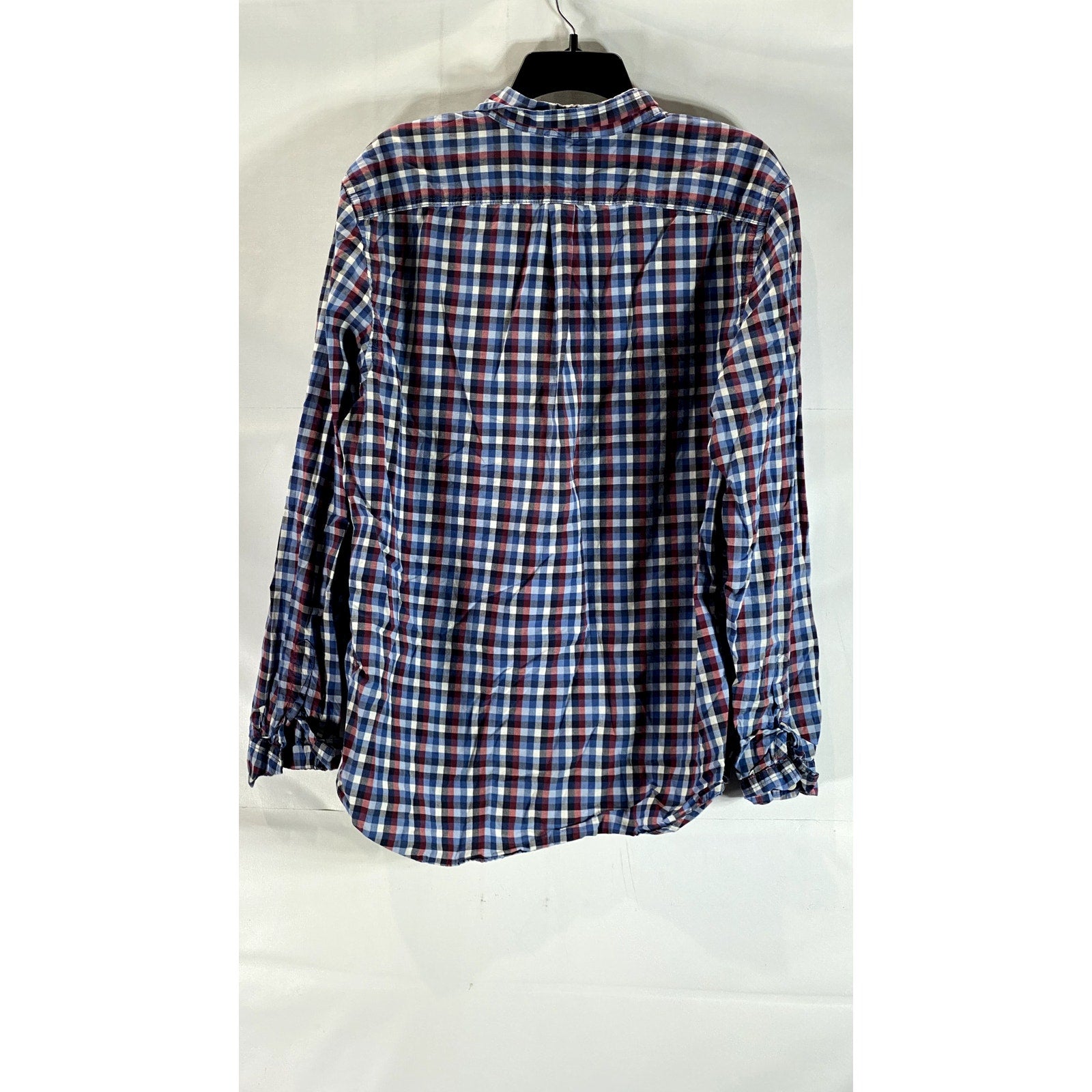 GAP Men's Multicolor Mini Check Regular-Fit Long Sleeve Button-Up Shirt SZ L