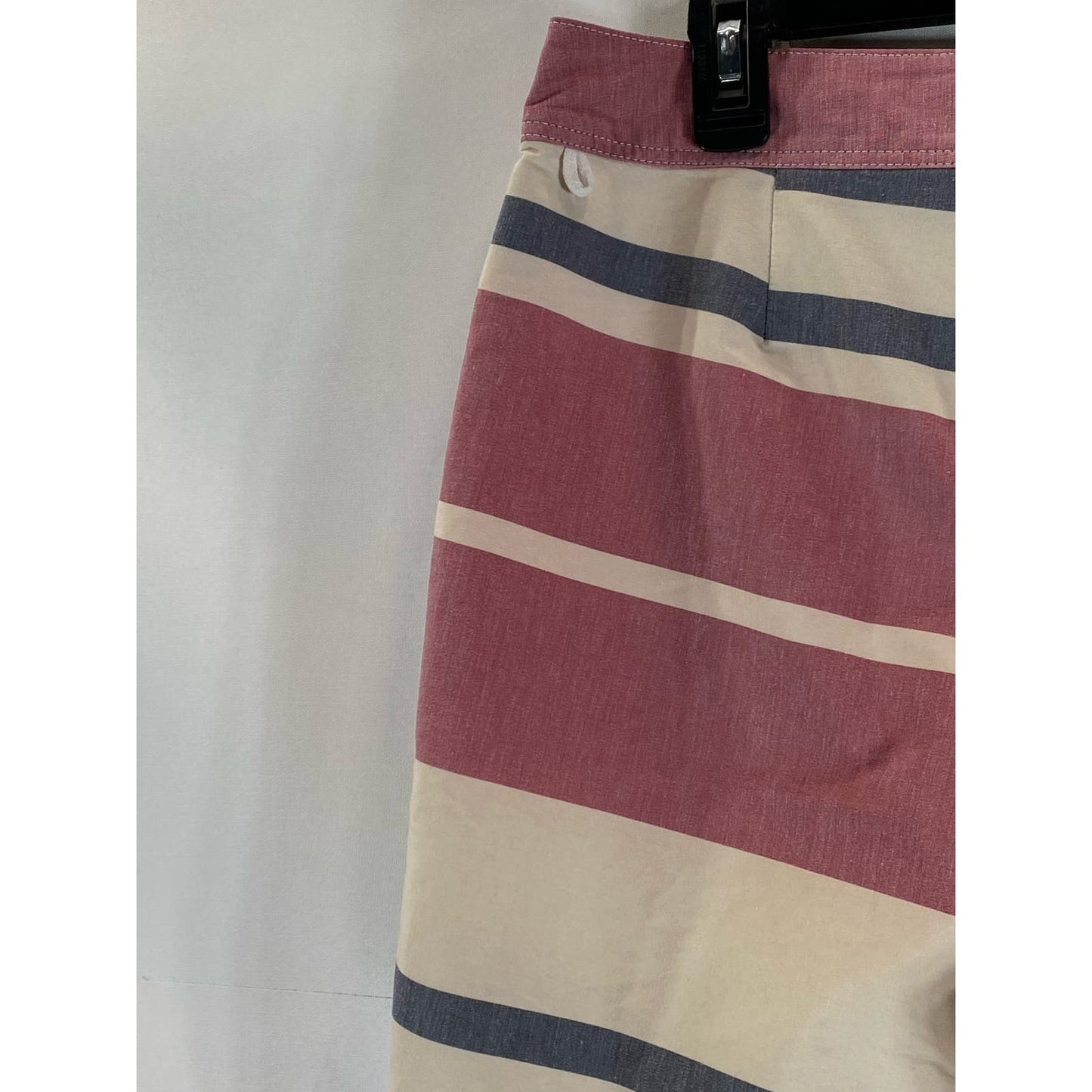 J.CREW Men's Pink/Cream/Navy Flex Drawstring Pull-On Swim Trunks SZ 32