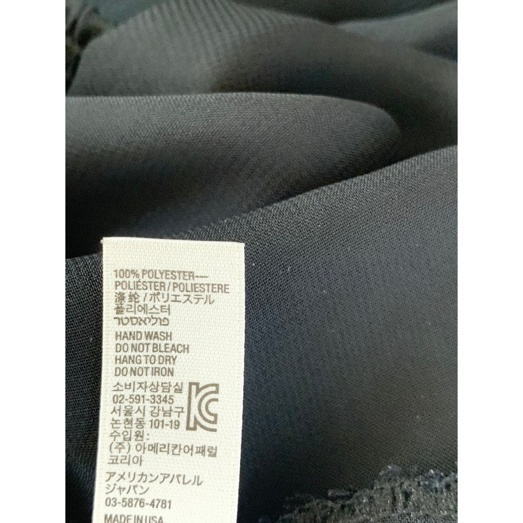 CHIFFON By AMERICAN APPAREL Women's Navy Sheer Elastic Waist Mini Skirt SZ M/L