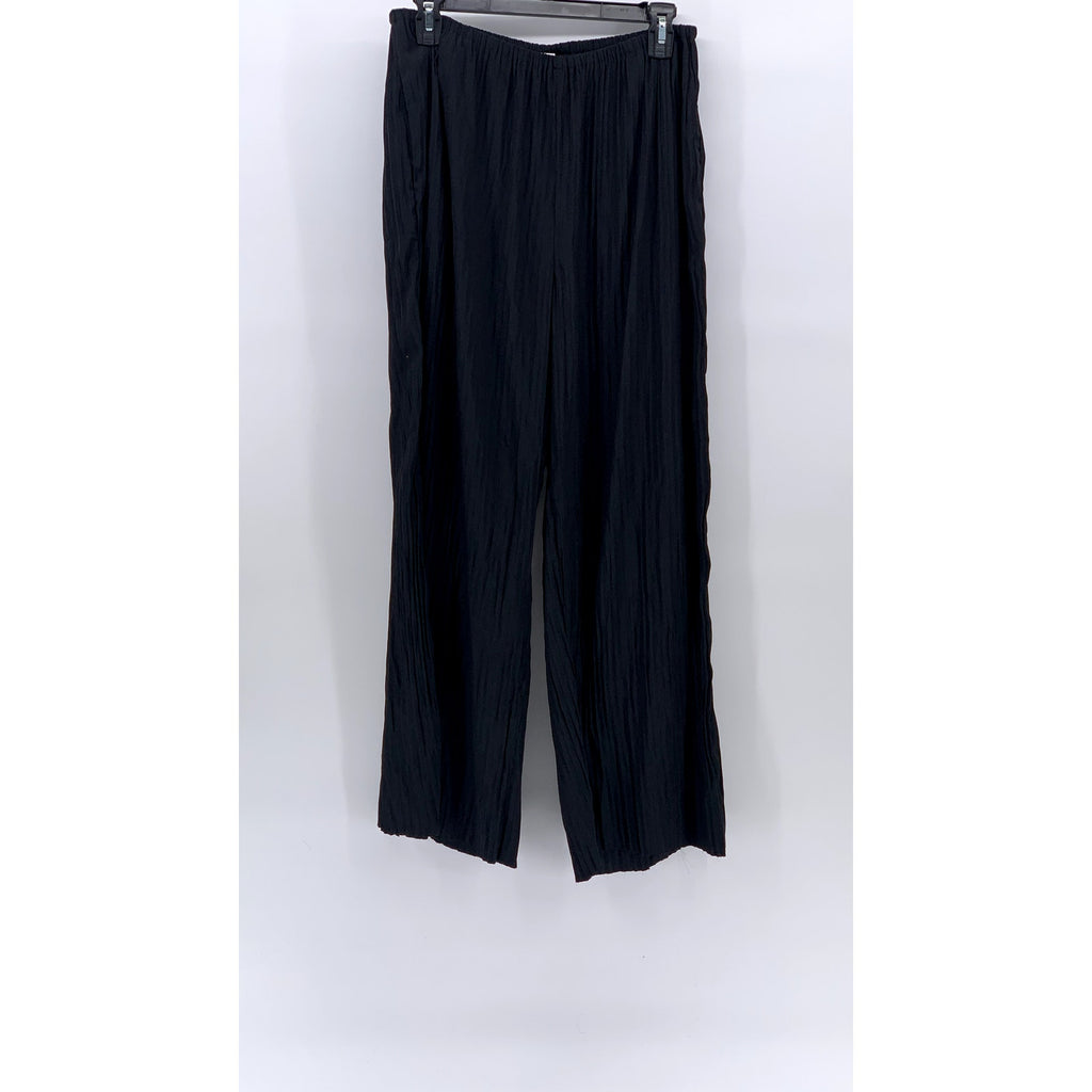 BABATON Aritzia Women’s Black Pleated Pull-On Relaxed Fit Wide-Leg Pants SZ M