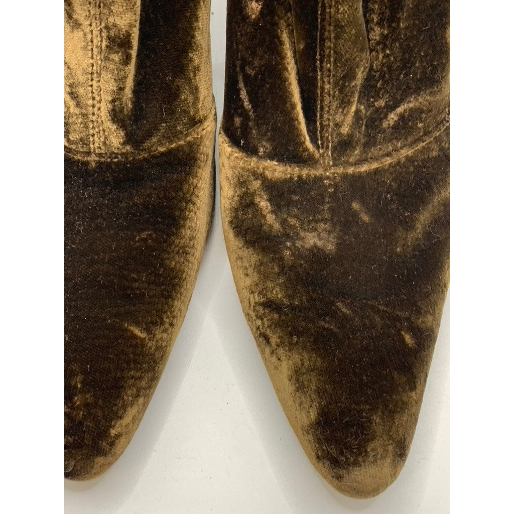 NINE WEST Women's Brown Suede Pointed Toe Stiletto Booties SZ 7.5
