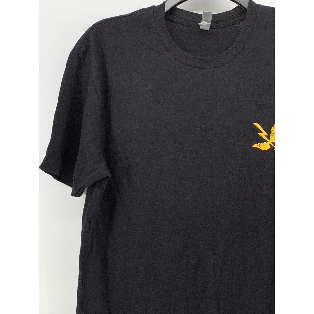 NEXT LEVEL APPAREL Men's Black Saint Archer Gold Crewneck Casual T-Shirt SZ M