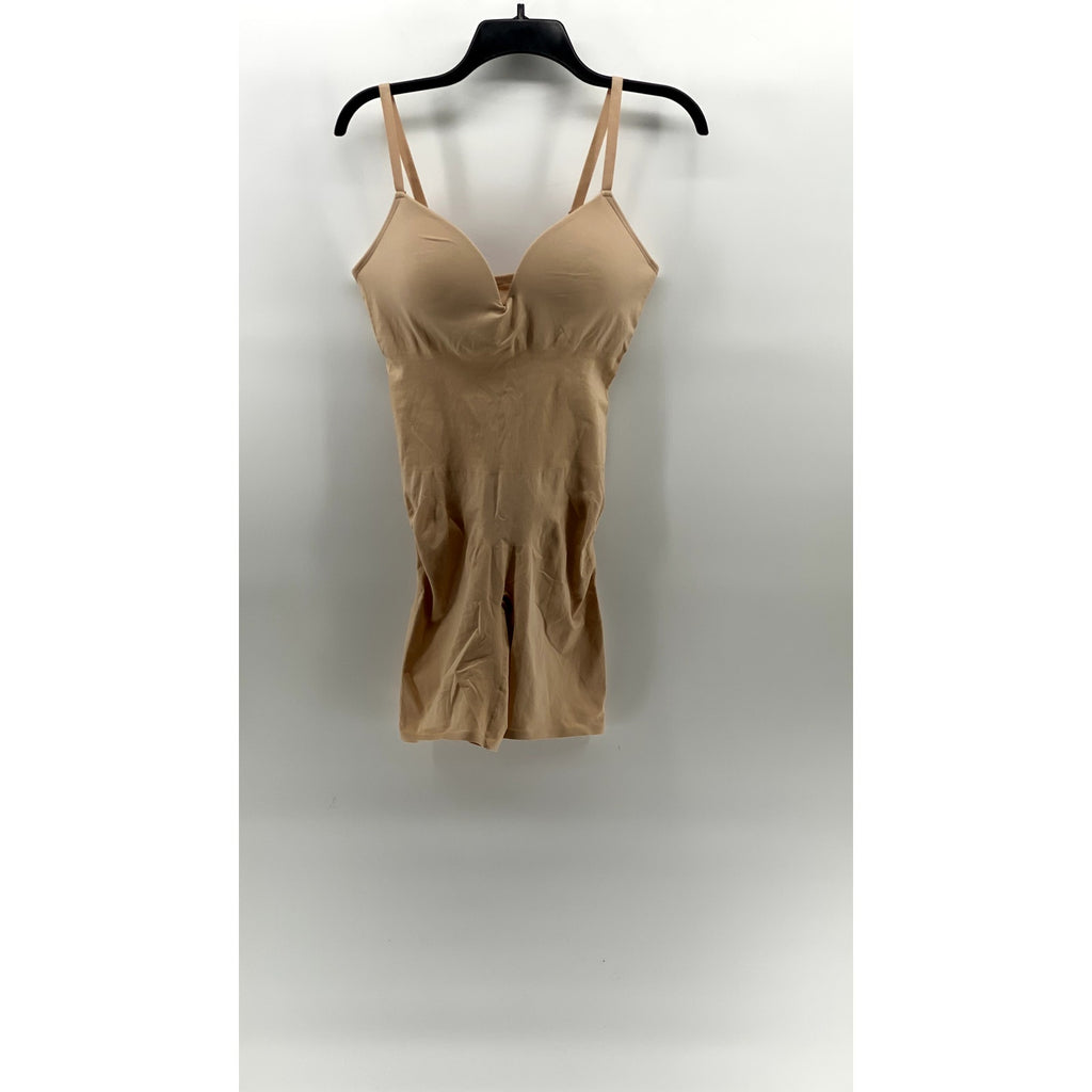 PRIMARK Women's Taupe Cuffed Spaghetti Strap One-Piece Short Style Shapewear SZM