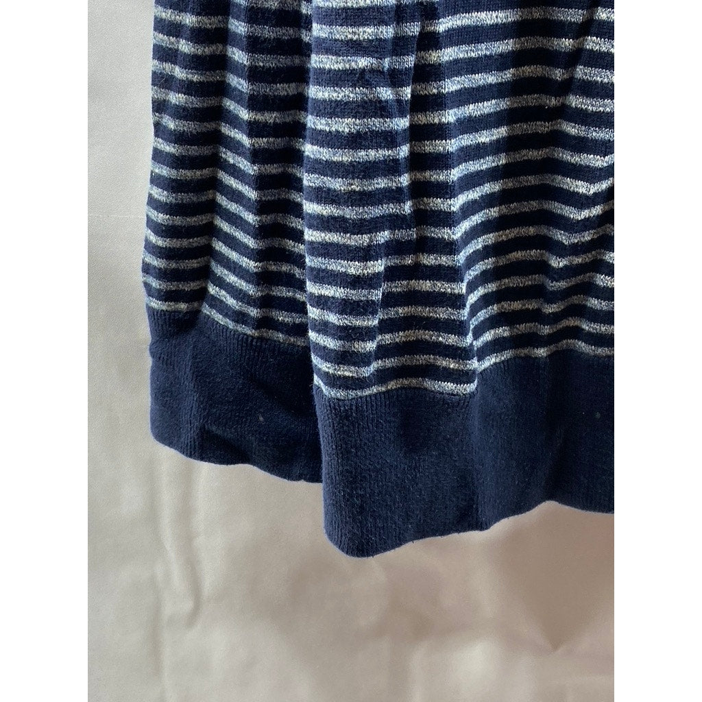 BANANA REPUBLIC Men's Blue Striped Hooded Casual Sweatshirt SZ L