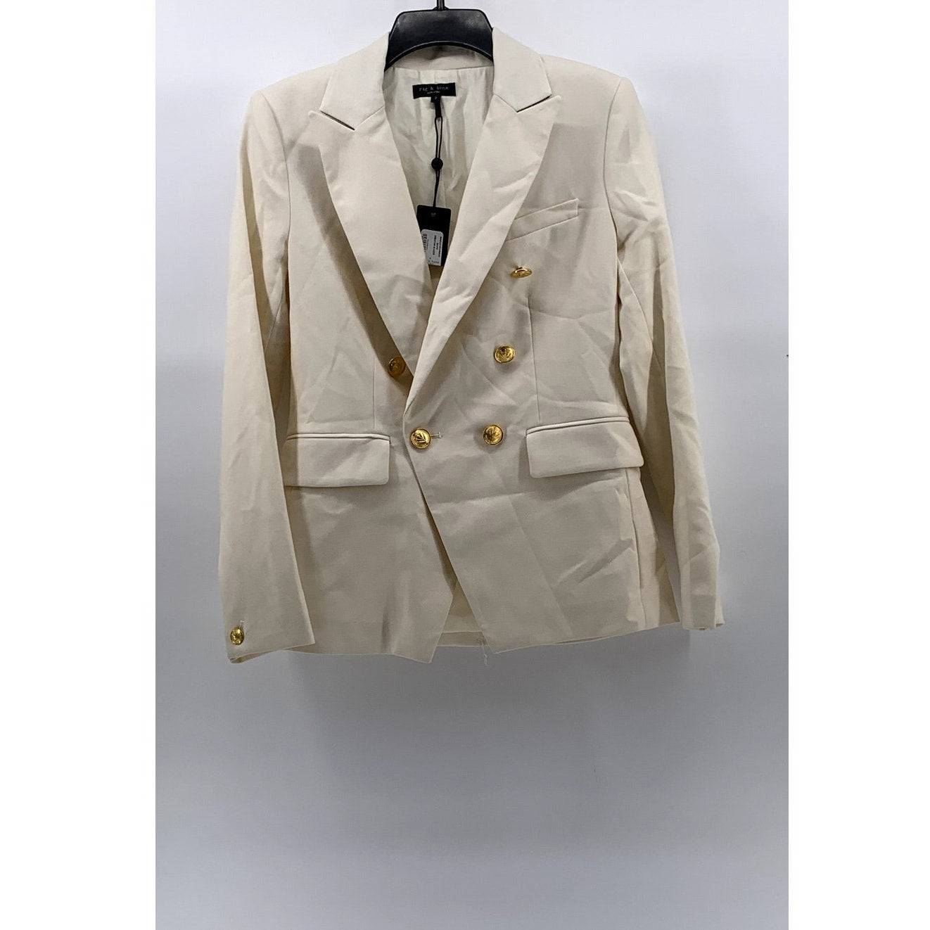 RAG & BONE Women's Beige Virgin Wool-Blend Notch Collar Long Sleeve Blazer SZ 2