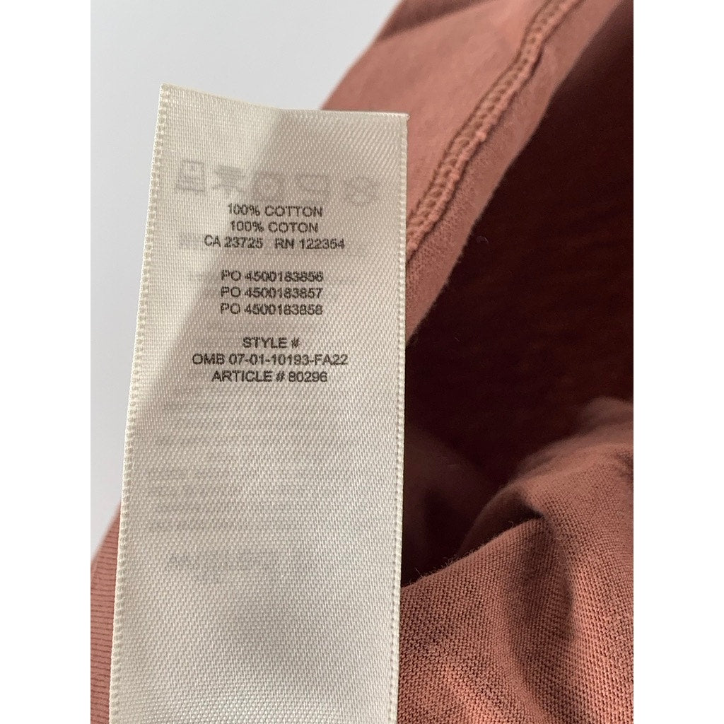 WILFRED FREE Women's Rust Solid Crewneck Short Sleeve Cropped Top SZ L