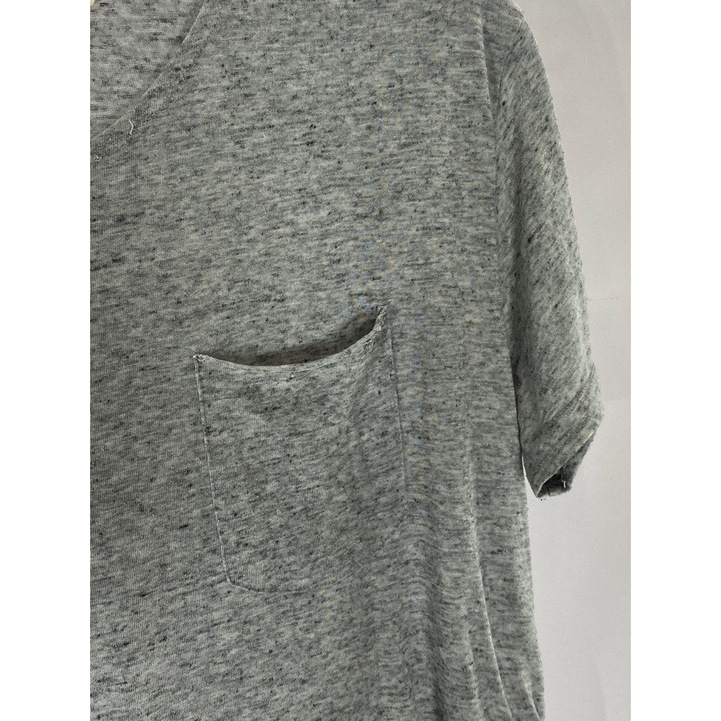 ANTHROPOLOGIE THREE FEATHER Women's Heathered Gray Crewneck Oversized Top SZ S