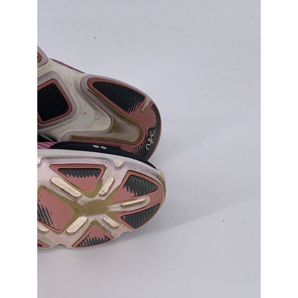 RYKA Women’s Black-Pink Devotion Plus Lace-Up Round-Toe Walking Sneakers SZ 9
