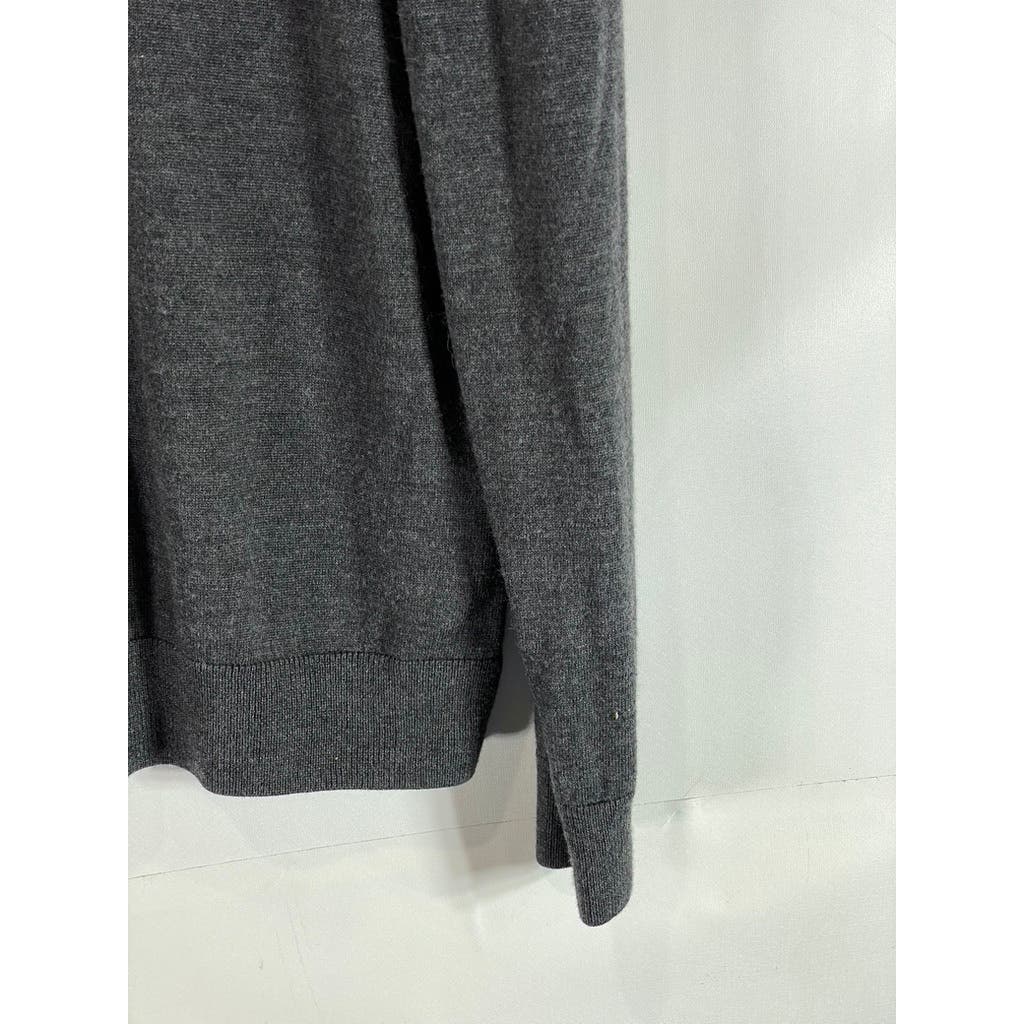 A.P.C Men's Charcoal Pullover Long Sleeve Merino Wool Mock-Neck Sweater SZ M