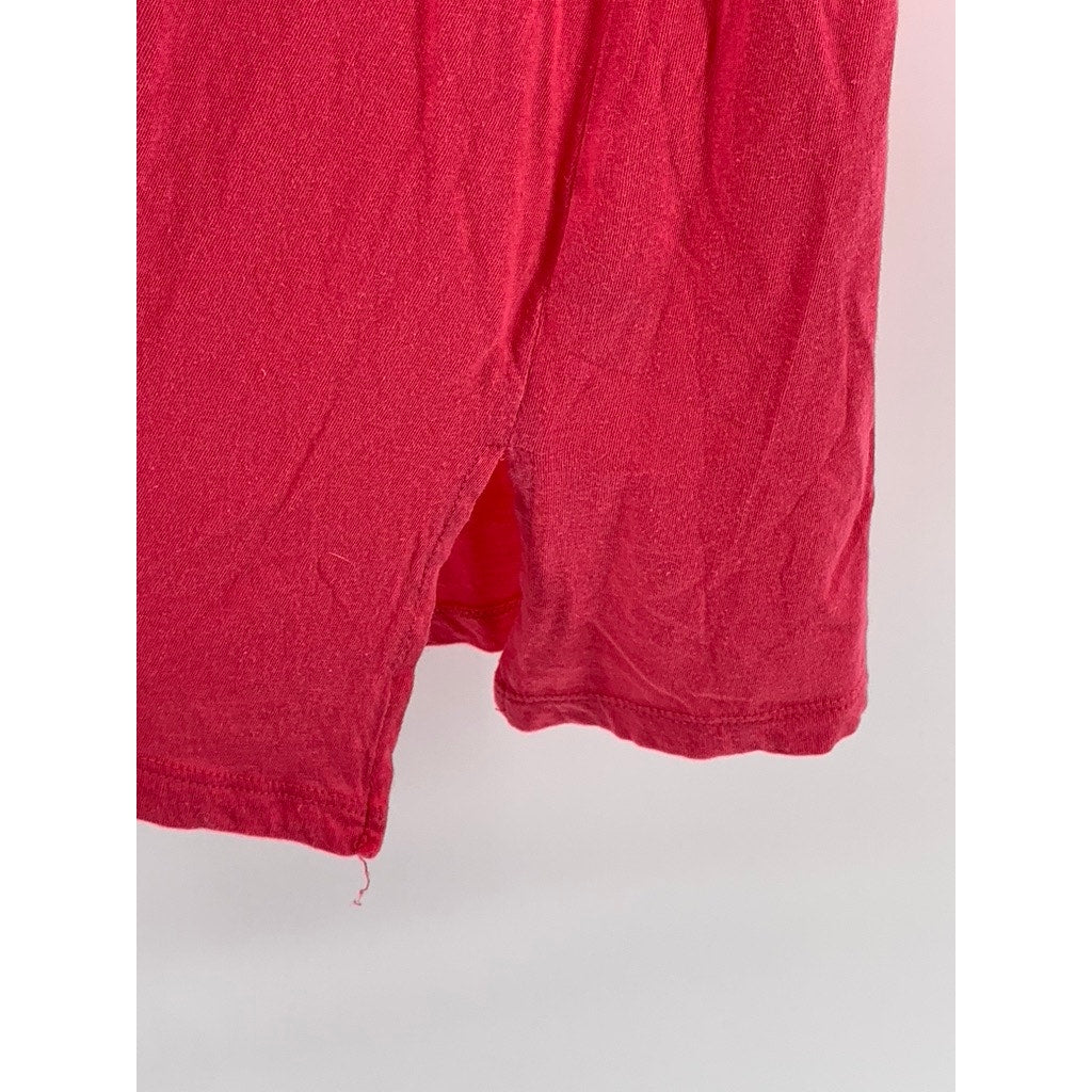 DKNY JEANS Women's Pink Floral Lace Shoulder Short Sleeve Tunic Top SZ 2XL