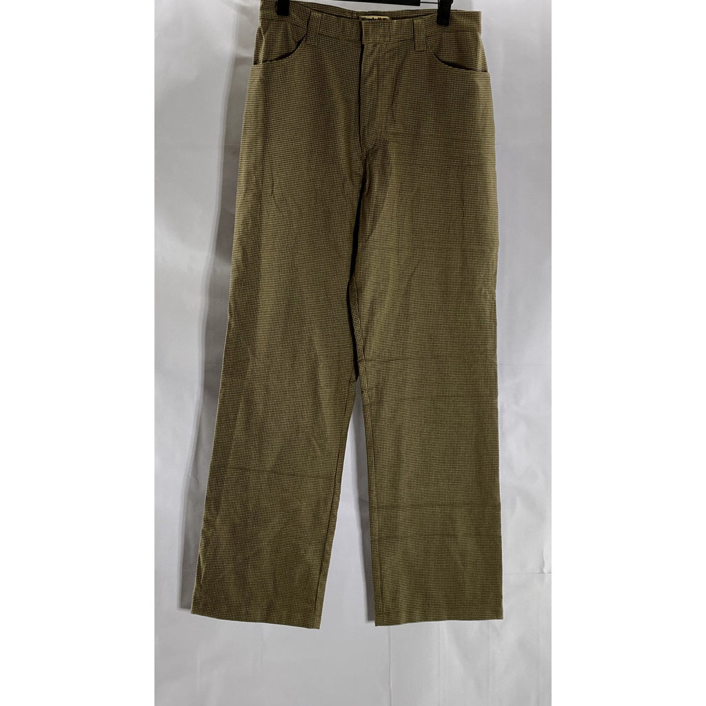 MIRACLE EYE Women's Brown Houndstooth Birkin High-Rise Four-Pocket Pant SZ M
